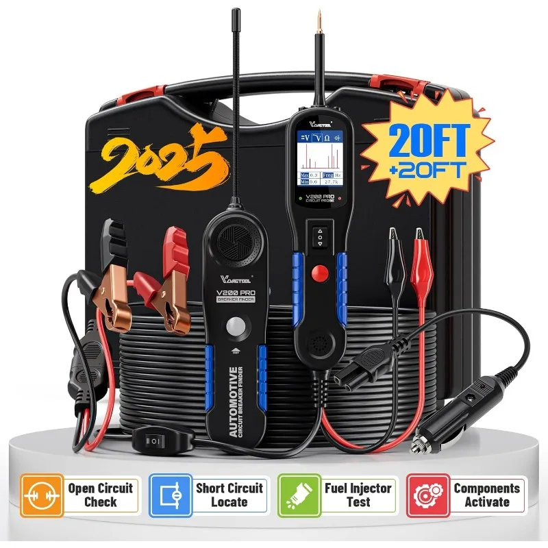 V200 Pro Automotive Power Circuit Probe Tester Breaker Finder Tool, 12/24V Electrical Open Short Circuit Finder, Wire