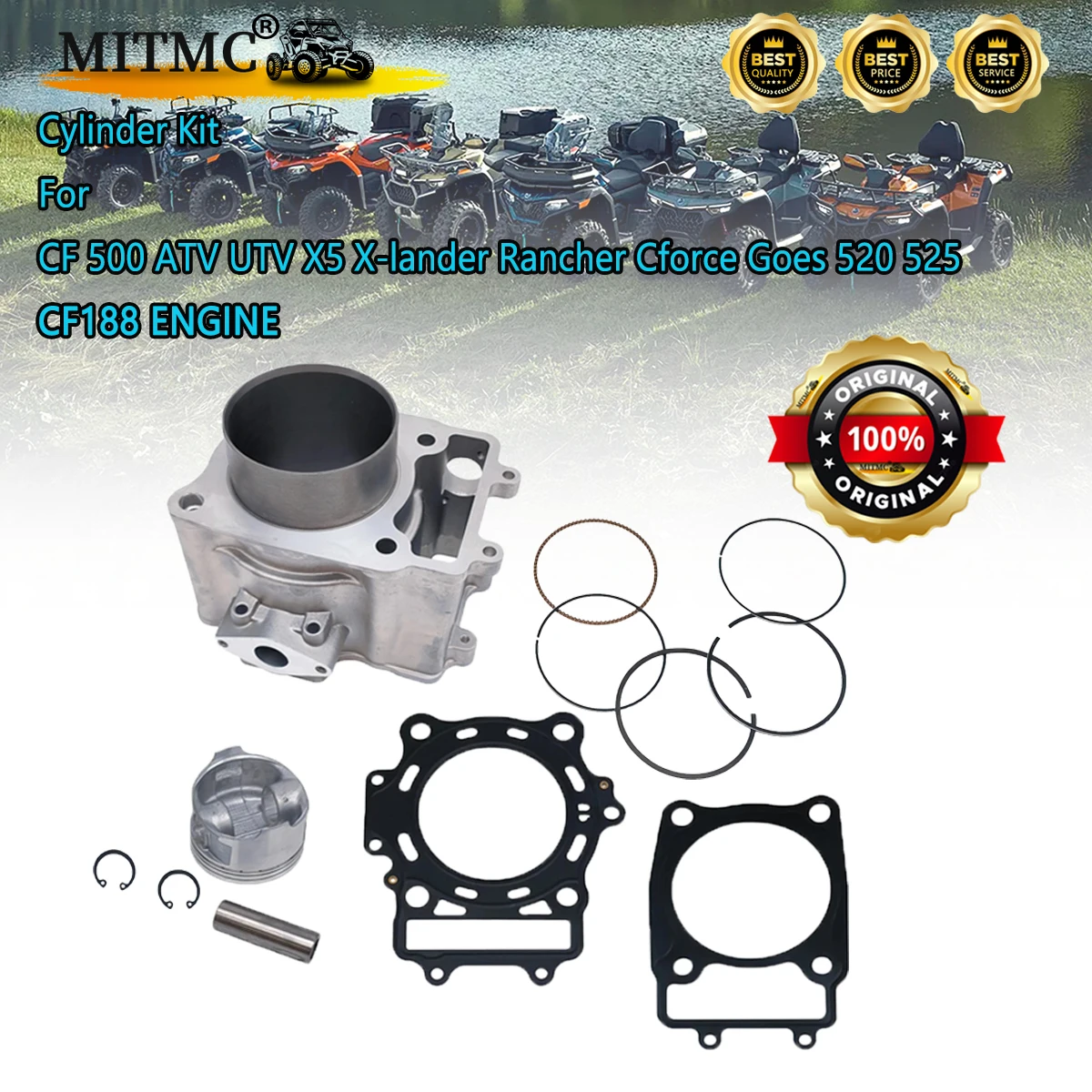 Zestaw uszczelek pierścienia tłokowego cylindra dla CF ATV UTV Moto 500 X5 x-lander Rancher Cforce ATV UTV 0180- 023100   QUAD GO KART