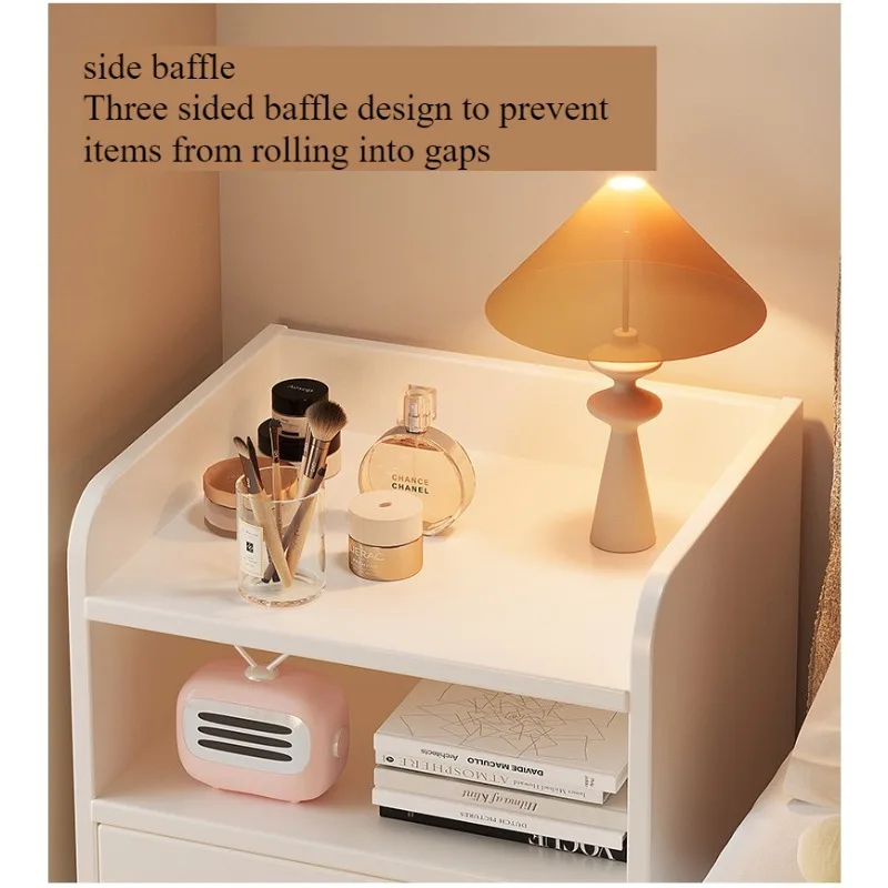 Bedside Table Small Simple Modern Household Bedroom Bedside Storage Cabinet Small Cabinet Bedside Shelf for Rental Room image 4