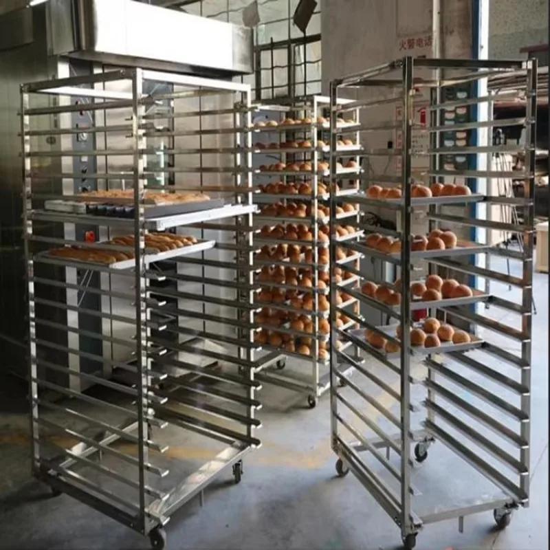 Customized 201 304 Stainless Steel Food Baking Tray Rack Trolley Cooling Pan Car Storage Rack for Kitchen Equipment