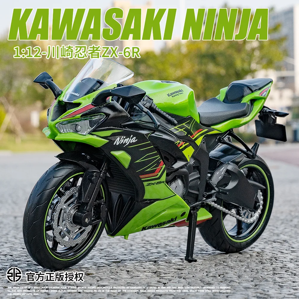 

1/12 Scale Kawasaki Ninja ZX-6R Motorcycle Diecast Alloy Motorbike Collectable Toy Gifts for Children