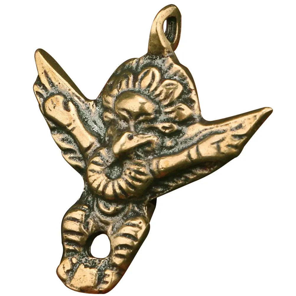 

Brass Bird Key Charm Keychain Decor Small nament Vintage Pendant Desktop Paperweight Gift Jewelry Accessories