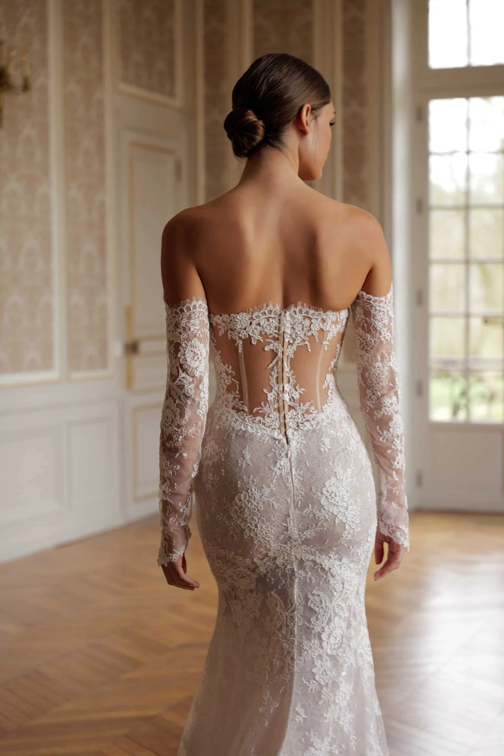 Sexy overrokken zeemeermin trouwjurken met afneembare trein kant geappliceerde bruidsjurk op maat vestido de novia luxe