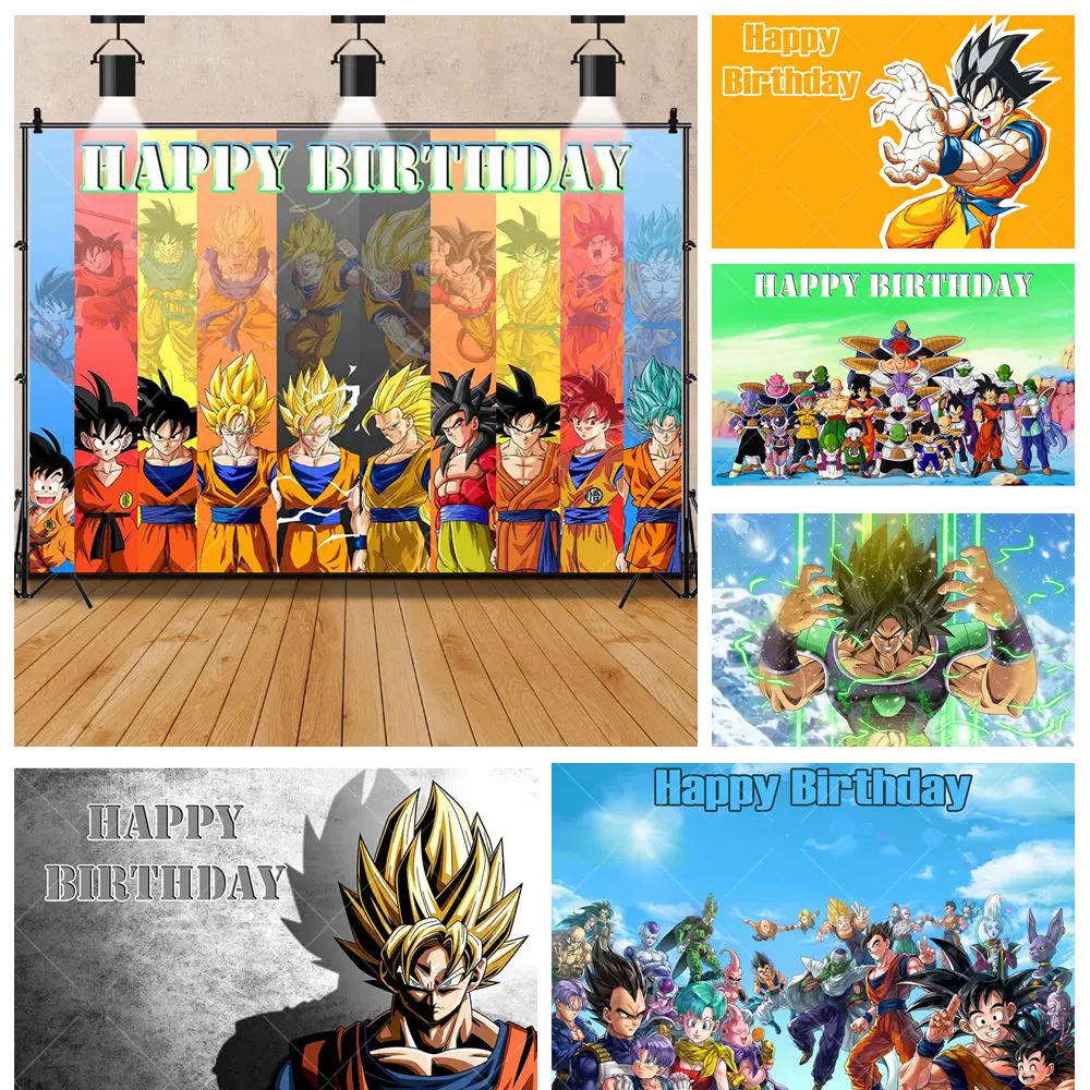 Dragon Ball Z Goku Cool Boy Girl Kids Gifts Birthday Party Banner Backdrop Custom Babys Room Photography Poster Decor Background