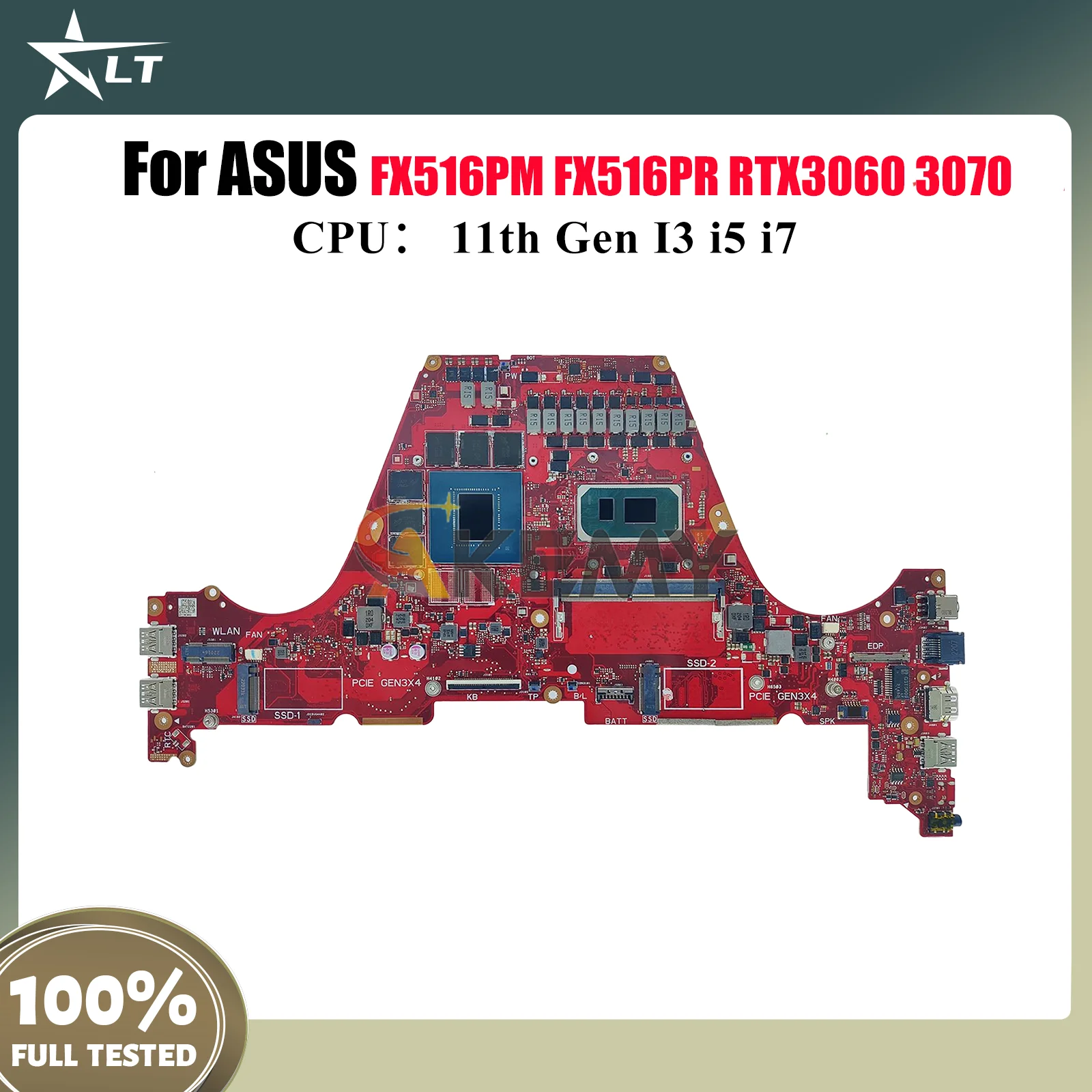 

Материнская плата для ноутбука FX516PR для ASUS TUF Gaming FX516PM FX516PR FX516P, материнская плата с 11-го поколения I3 i5 i7 100% тест, ОК, быстрая доставка