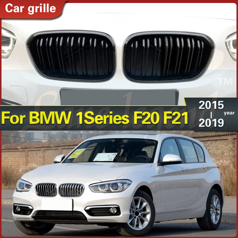 

2PCS Car Front Bumper Kidney Grills for BMW F20 F21 LCI 120i 1Series 2015-2017 Double Slat Line Replacement Grill Racing Grille