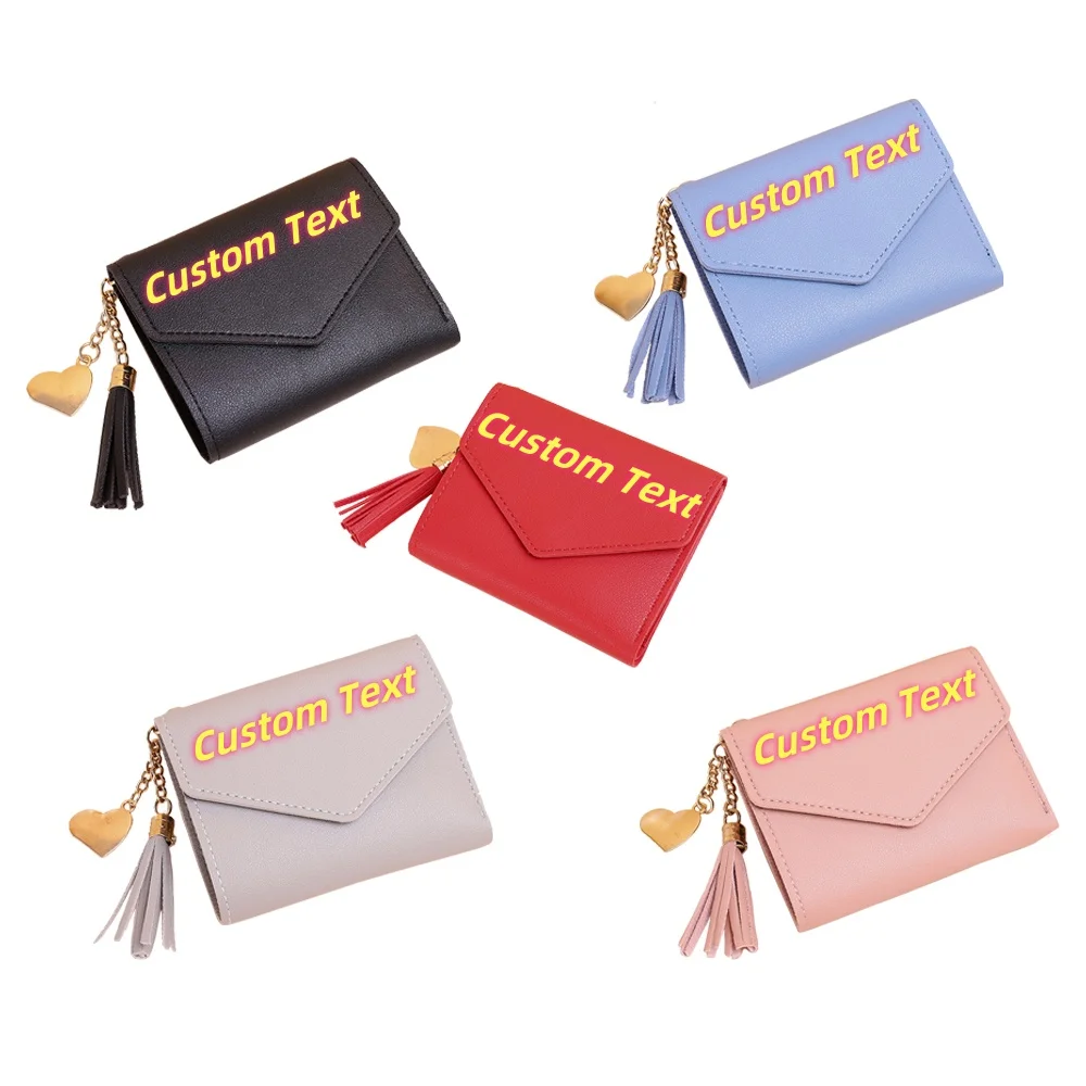Portefeuille personnalisé avec pendentif à pampilles courtes pour femmes, étanche, luxe, mode, haute qualité, porte-monnaie pour petite fille