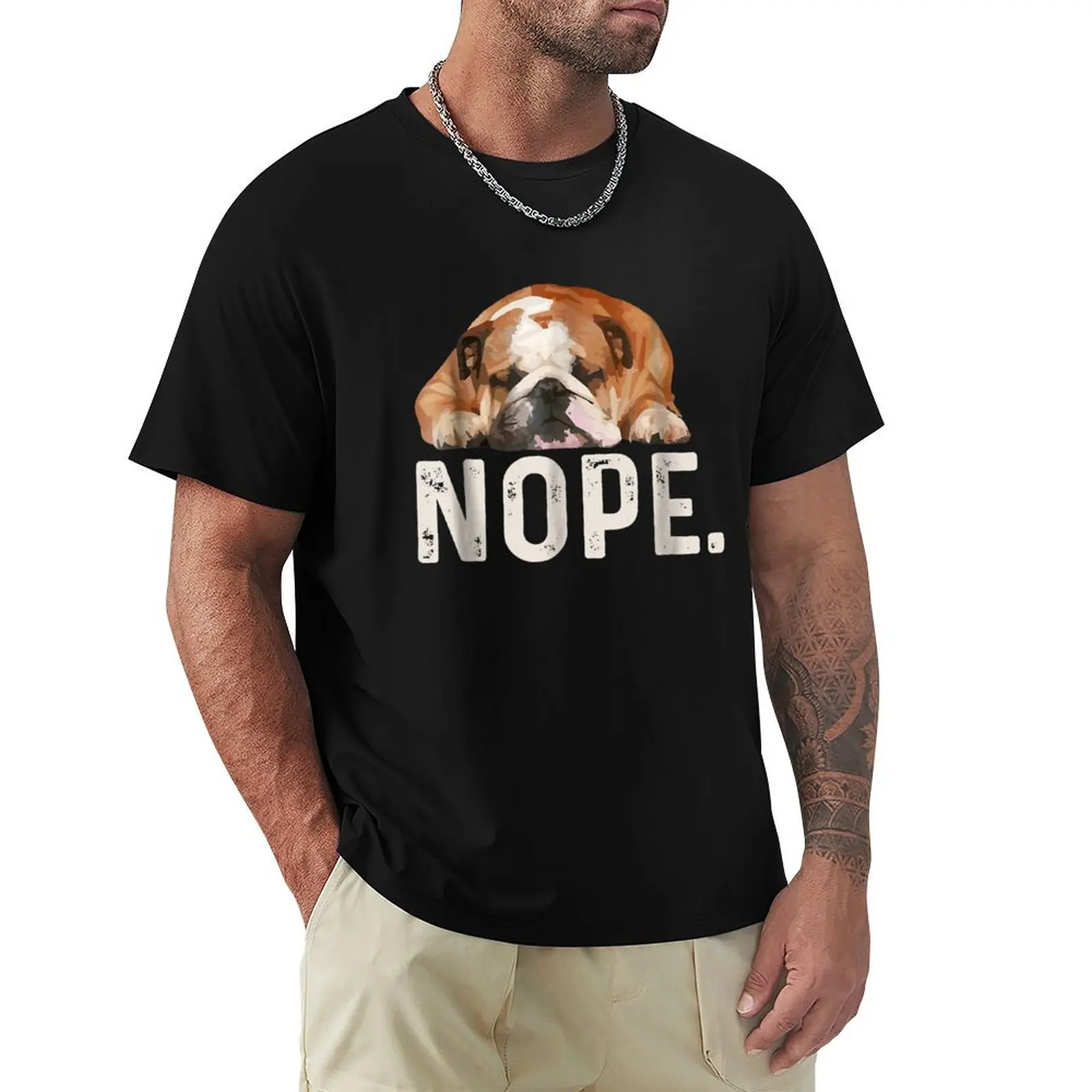 

Nope Lazy Bulldog Dog Lover T-Shirt Short sleeve tee shirts graphic tees basketball graphic tees blacks mens fashion
