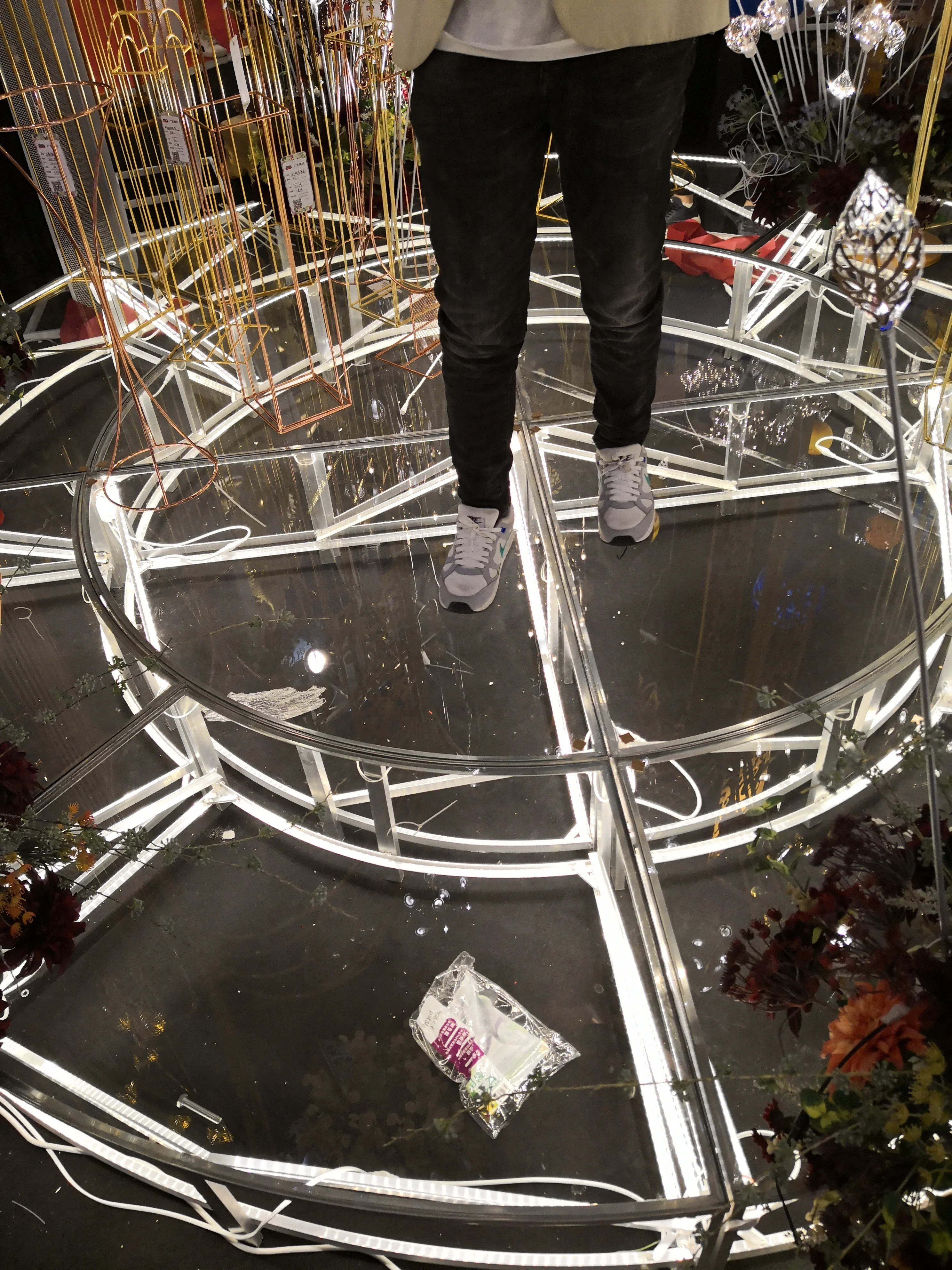 New Design Circular Glass Stage Wedding Party Event Stage Decoration