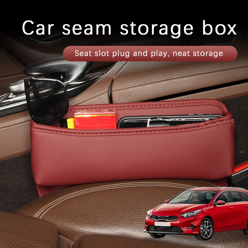 

Car Seat Gap Storage Box Driver Front Auto Seat Gap Filler Organizer Wallet Keys Card Storage Box For Kia ceed