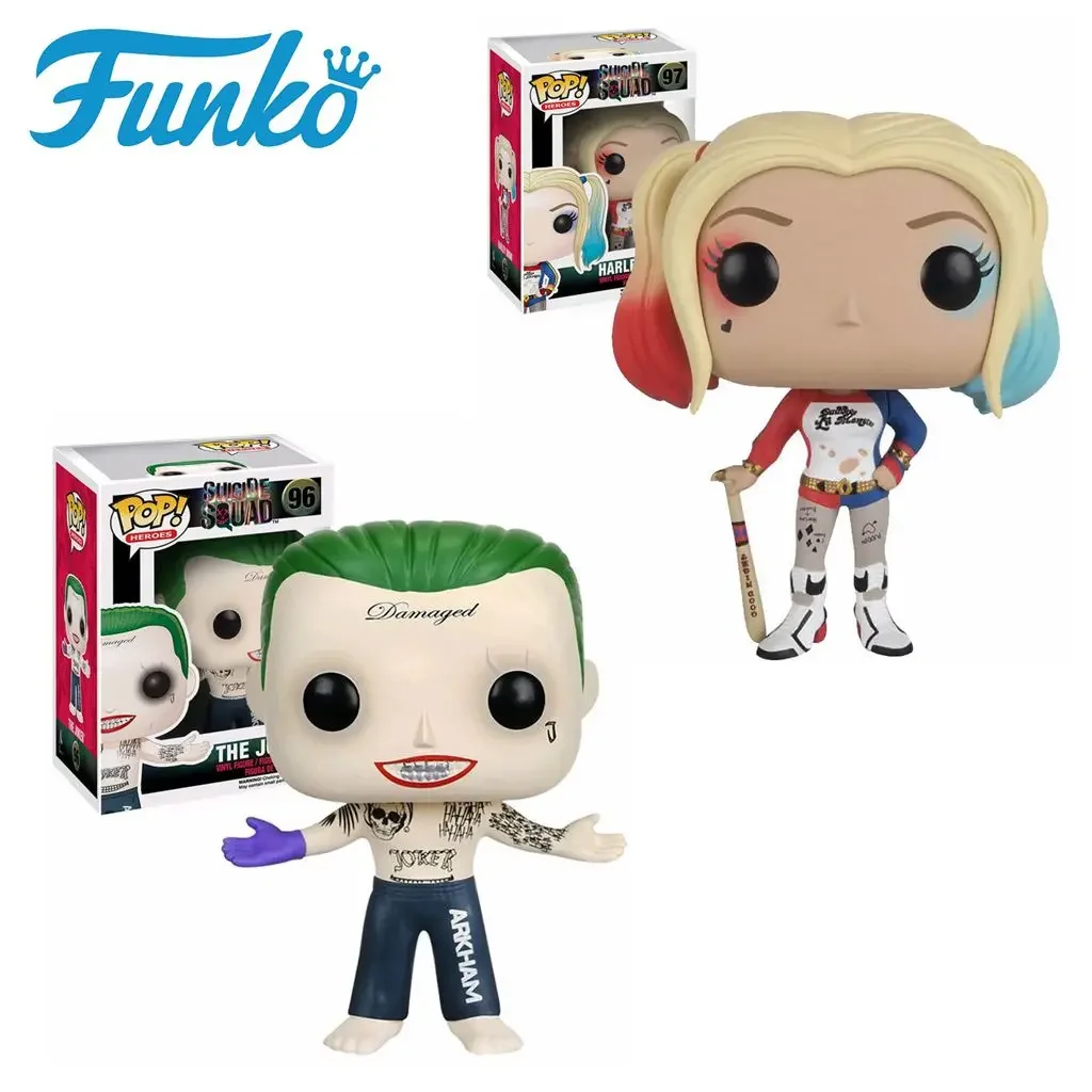 Funko Pop Hero 2pcs Suicide Squad Joker Series Harley Quinn Doll Toys Doll Accessories Vinyl Doll Models Children's Toys