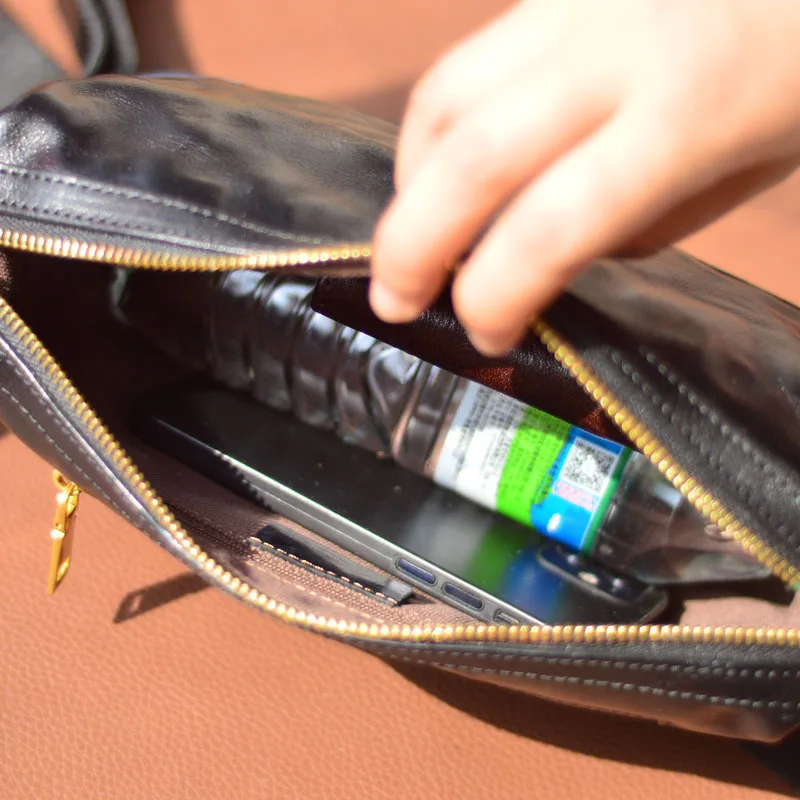 2025 جديد فاخر حقائب يد رجالية أعلى جودة البقرة جلد طبيعي الذكور حقيبة كتف الجلود الطبيعية حقيبة كروسبودي حقيبة ساع