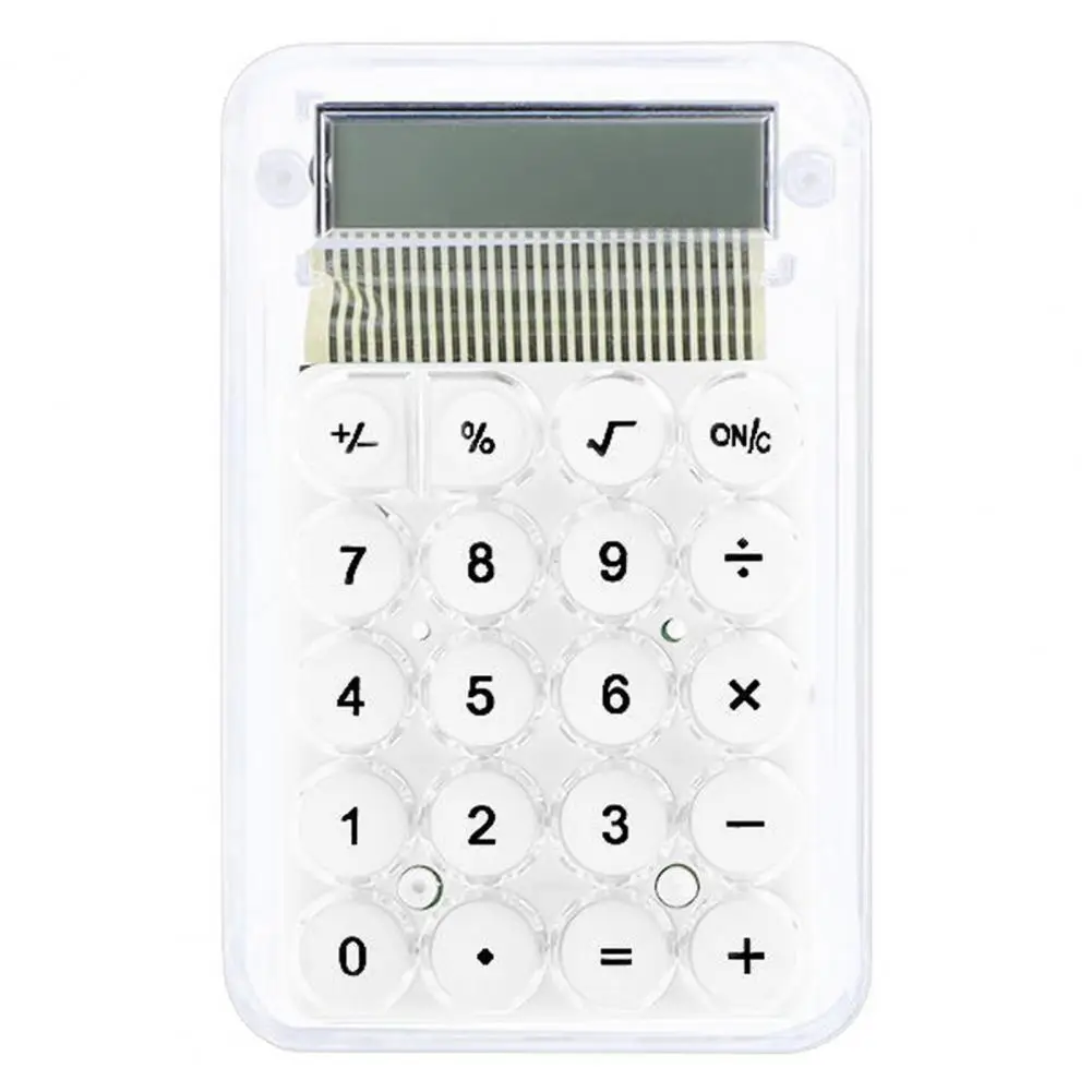 Student Calculator LCD Display Large Screen Silicone Buttons Battery Powered 8-digit Handheld