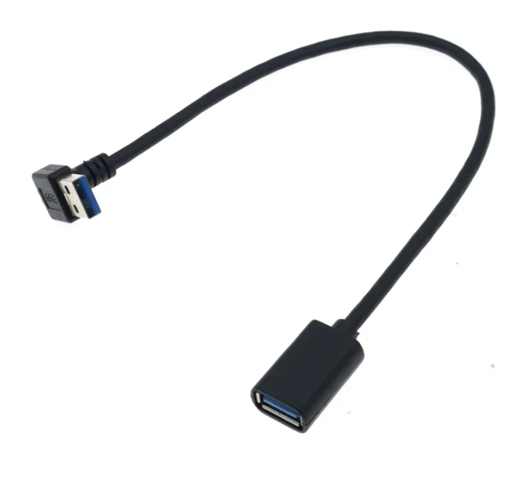 كابل تمديد USB 3.0 0.3 متر 0.5 متر حتى أسفل الزاوية اليمنى اليسرى 90 درجة ذكر إلى أنثى سرعة فائقة 5 جيجابت في الثانية شحن مزامنة البيانات #4