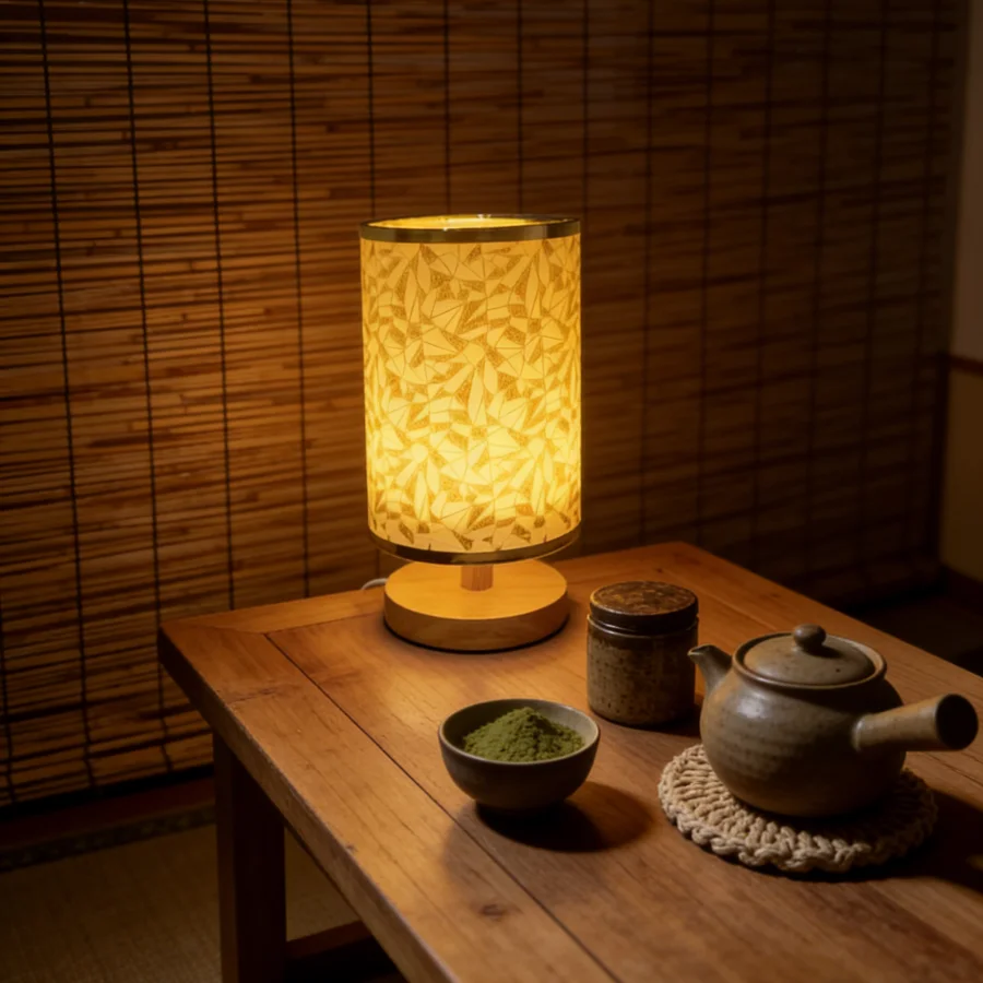 

1PC Modern Geometric Table Lamp, Wooden Base USB Powered Night Light, Minimalist Bedside Lamp for Bedroom Dorm Living Room Decor