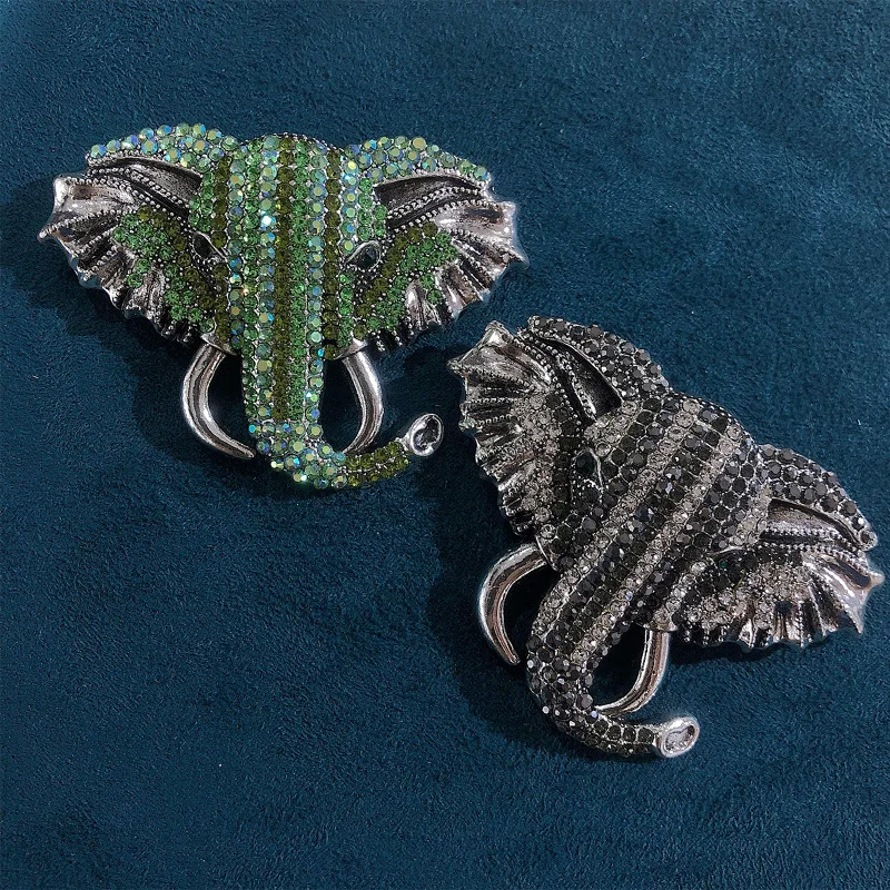 Vintage Women Men Exquisite Luxury Crystal Elephant Pins Badges Fashion Design Delicate Animal Shiny Boutique Brooches Gift