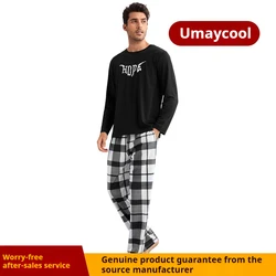 Pigiama da uomo Pigiama residenziale Set Pantaloni a maniche lunghe Autunno Inverno Pigiama da uomo ampio e casual Pigiama da notte Set da pigiama