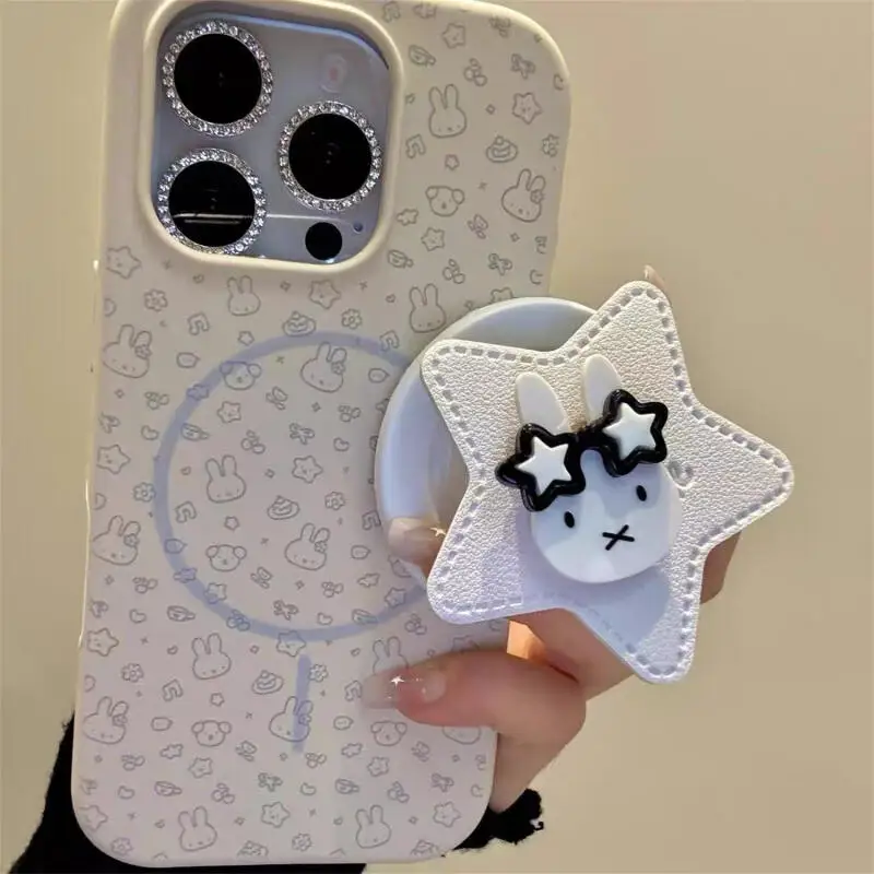 

Miffy Magnetic Bracket Kawaii Ins Leather Pattern Miffy Magnetic Bracket Back Adhesive Suitable for Iphone Case Airbag Bracket