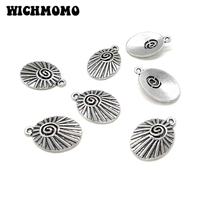 New Fashion 15pcs 20*14MM Retro Zinc Alloy Oval  Sun Shells Shape Charms DIY Jewelry Bracelets Earrings Accessories