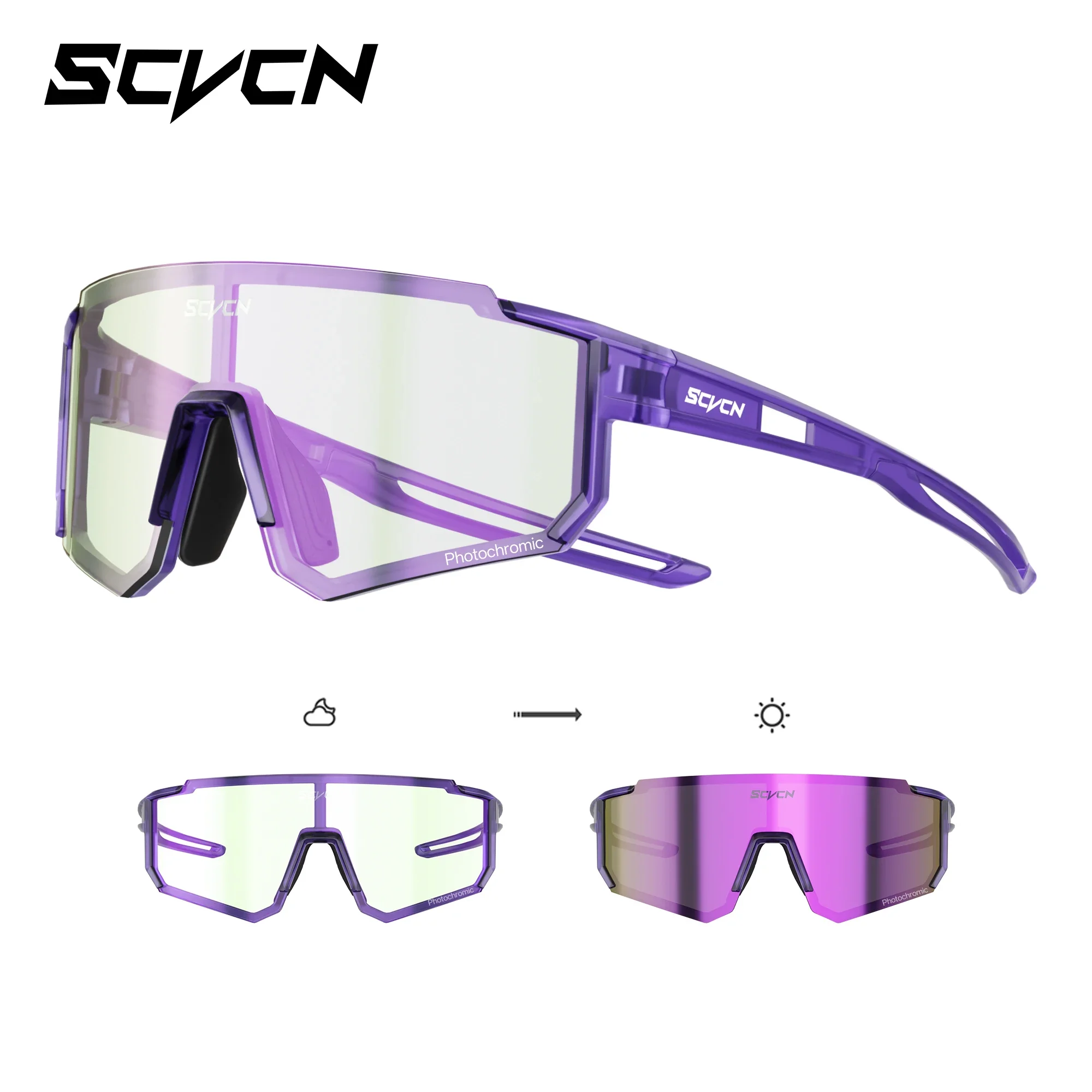 SCVCN Mädchen Sport Sonnenbrille Kinder Radfahren Brille Photochrome UV400 Jungen Baseball Outdoor Brillen Laufen Wandern Sonnenbrille