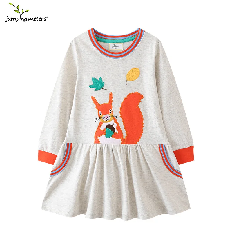 

jumpingmetersChildren shirt Autumn New Girls Princess Dress Knitted Long Sleeve Girls Dress