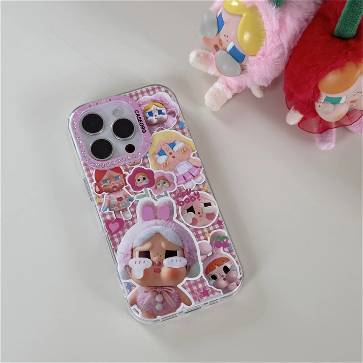 Kawaii Cartoon Mädchen Handyhülle für iPhone 15 Pro 16 14 Pro Max 16 Pro Abdeckung mit Anhänger stoßfest niedliche Hüllen Funda