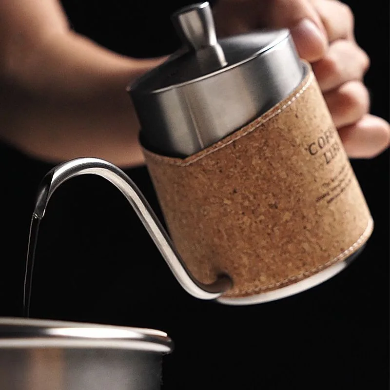 

Premium 304 Stainless Steel Hand Drip Coffee Pot With Protective Leather Cover Americano Hanging Ear Coffee Gift Set Ideal For D