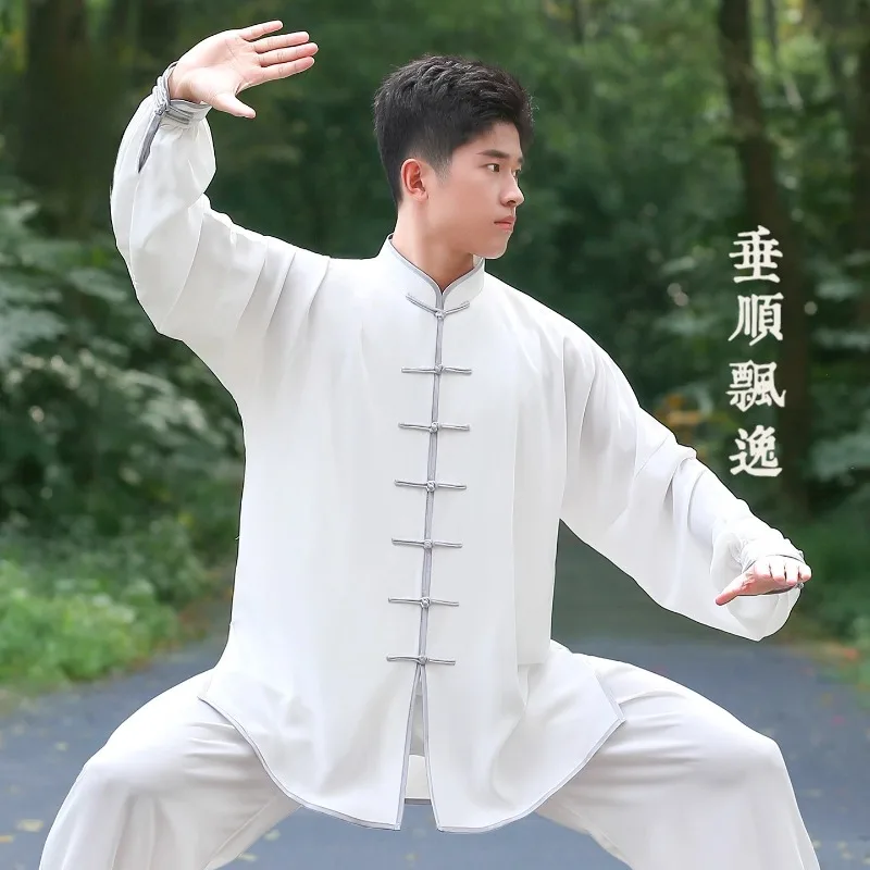 Tai Chi Clothing Women's Long Sleeve Plus Silk Spring and Autumn Tai Chi Clothing Men's Chinese Style Practice Wushu