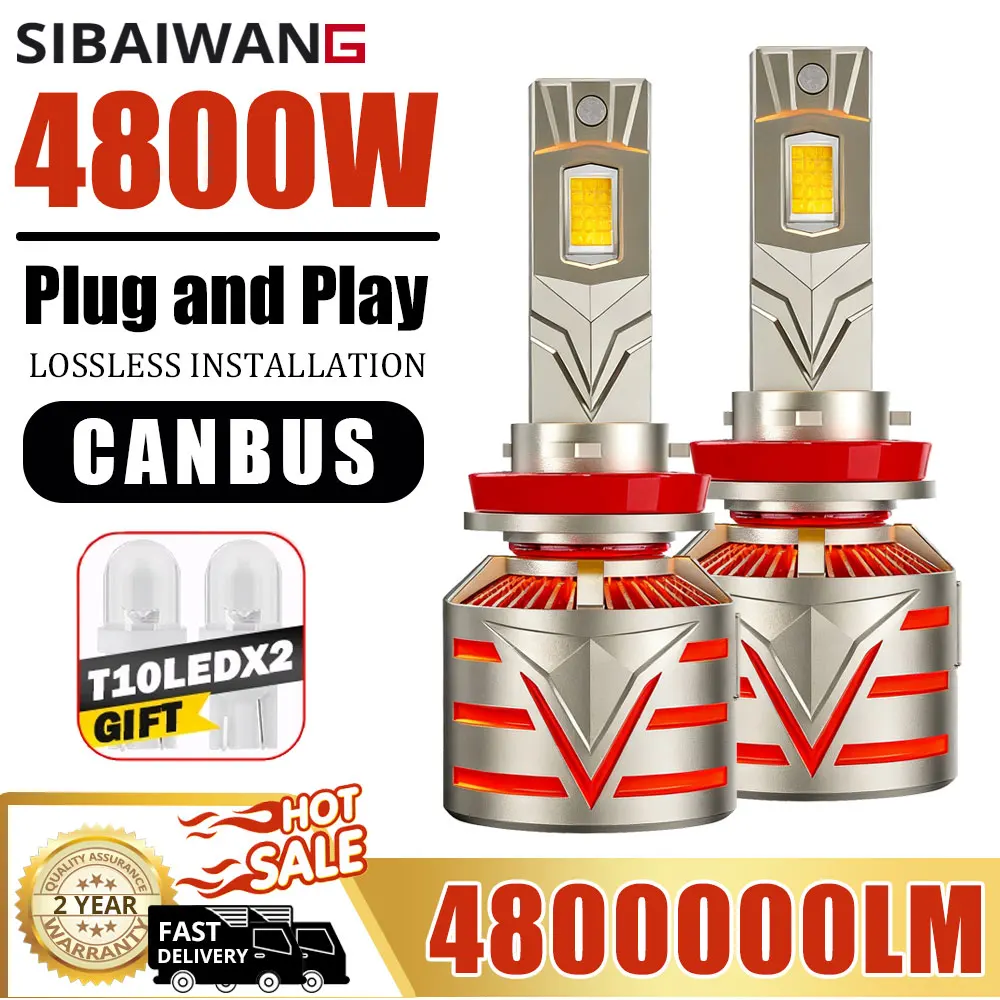 

H7 H1 H4 Светодиодные автомобильные фары 9005 HB3 9006 HB4 светодиодные лампы 6500K Белый 90012 HIR2 H11 Большая медная трубка Светодиодная автомобильная лампа 12 В