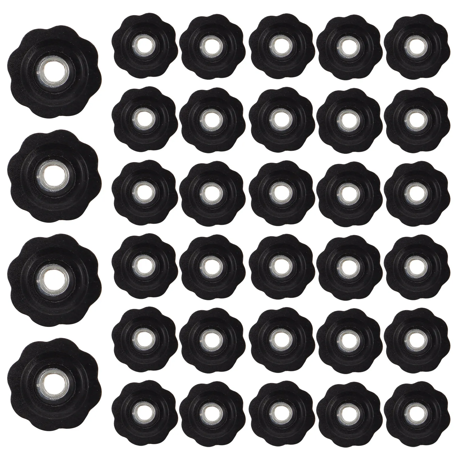 

200 шт. черных пластиковых винтов-барашков M4 со звездообразной головкой и резьбой, с накаткой, для мебели и оборудования мастерских