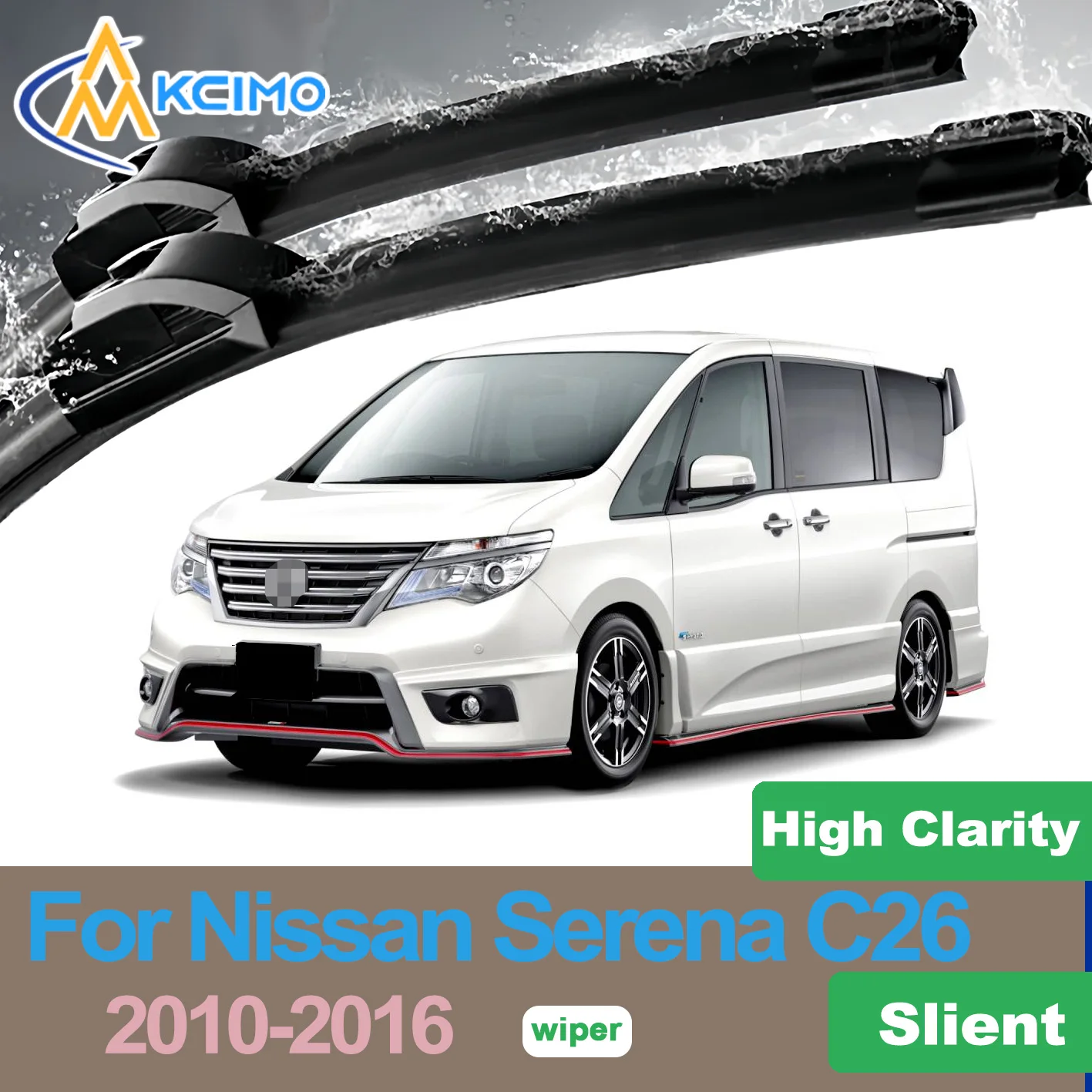 

For Nissan Serena C26 2010–2016 Suzuki Landy Front Windshield Wiper Blades 2pcs Slient Rain Windscreen Window Accessories 2024