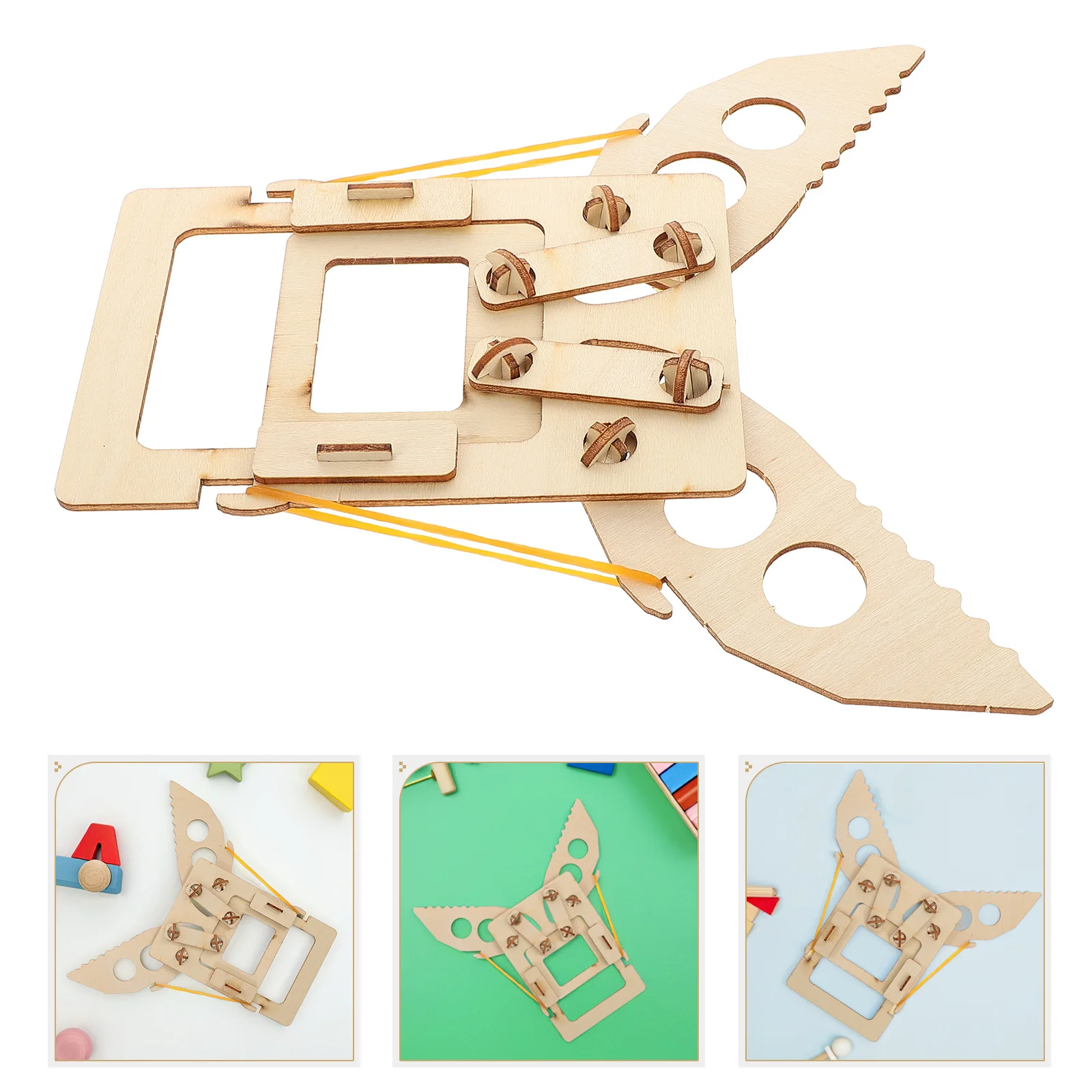 

4pcs 3D Wooden Mechanical Puzzles For Kids Stem Diy Assembly Educational Craft Kits Science Projects Building Sets -