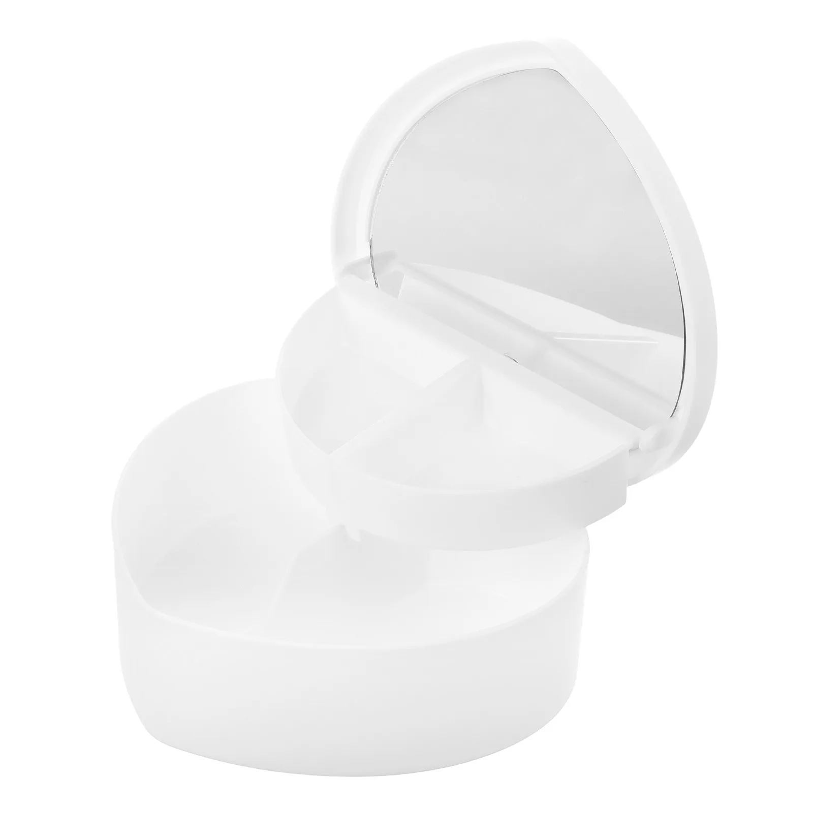 Double Layer Heart Jewelry Box for Children Cute Organizer Builtin Mirror Portable Storage Earrings Rings Bracelets Case