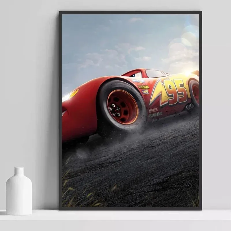 Catoon Cars Lightning McQueen Anime Poster Disney Cars Love Canvas Painting Abstract Prints Wall Art Pictures Home Decor