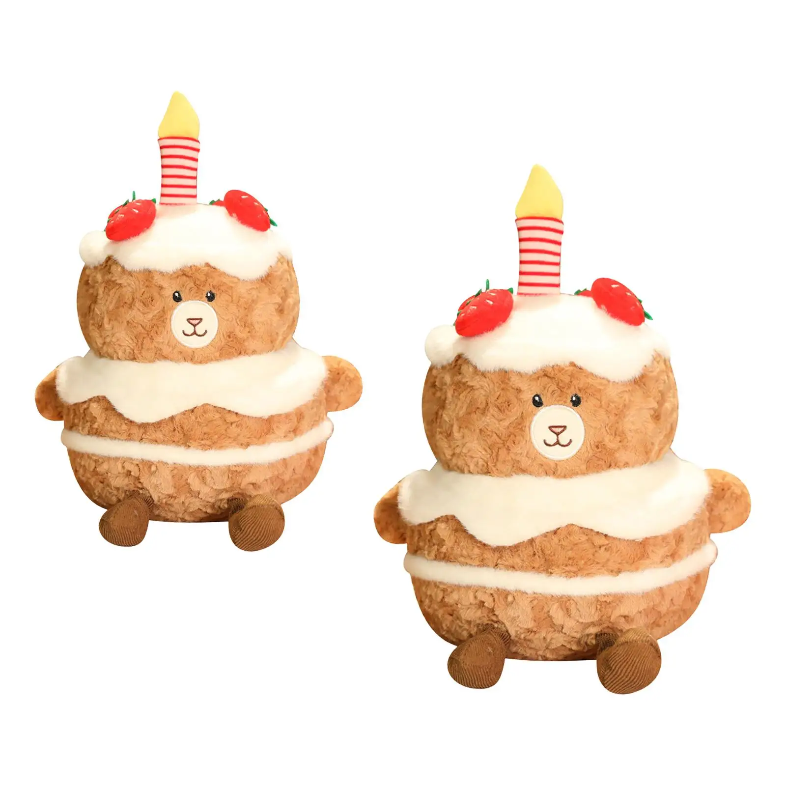 Birthday Cake Bear Doll Plush Toys Photo Props Hugging Home Decor Stuffed Toy Stuffed Plush Toy for Bedroom Kids Room Office