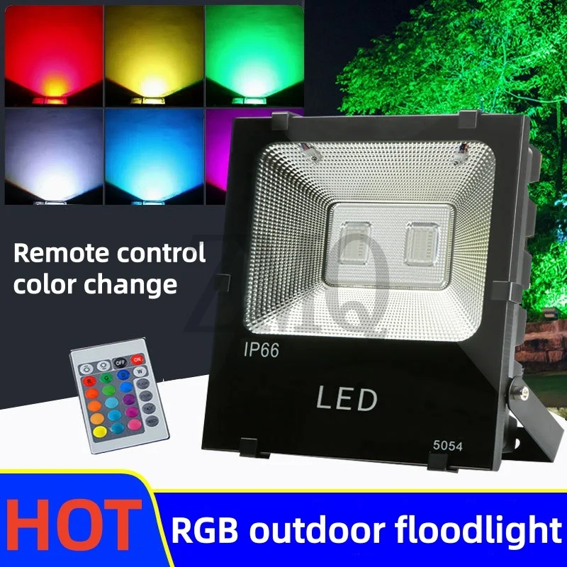 RGB LED Flood Light 30W/50W/100W/200W IP65 Waterproof Outdoor Color Changing Spotlight for Outdoor Garden Party Stage Building