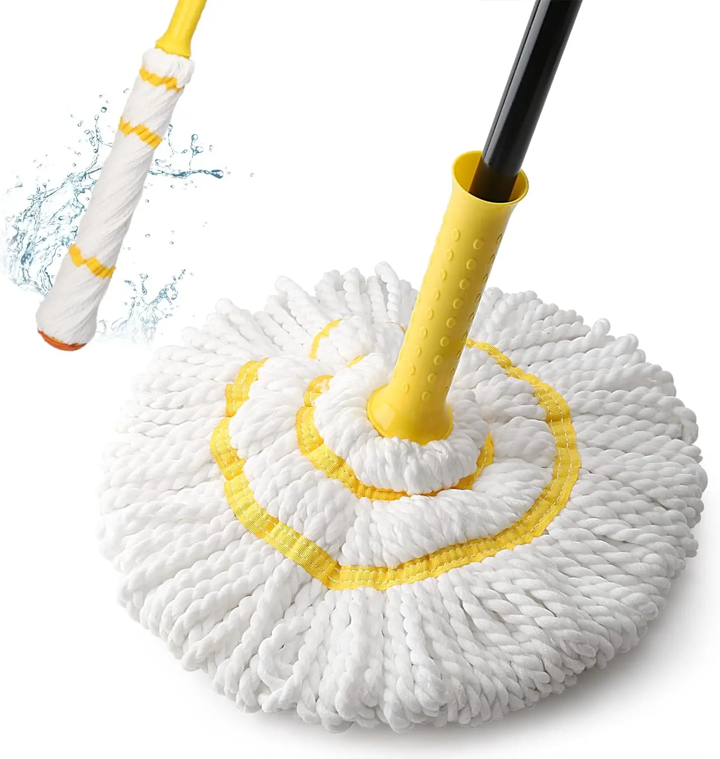 

Self-Wringing Twist Mop for Floor Cleaning Long Handled Microfiber Floor Mop with Top Scouring Pad Kitchen,Hardwood,Restaurant