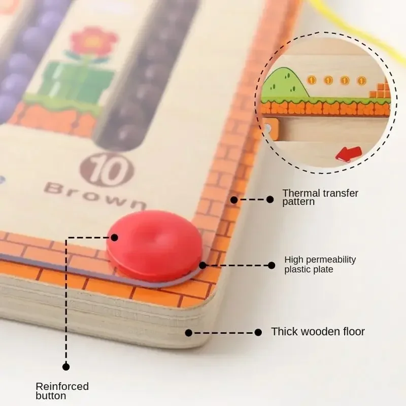 لوحة المتاهة الخشبية المغناطيسية للفرز - لعبة ألغاز تصنيف مونتيسوري تعلم الألوان لعبة تعليمية لتعزيز التركيز المنطقي للأطفال #5