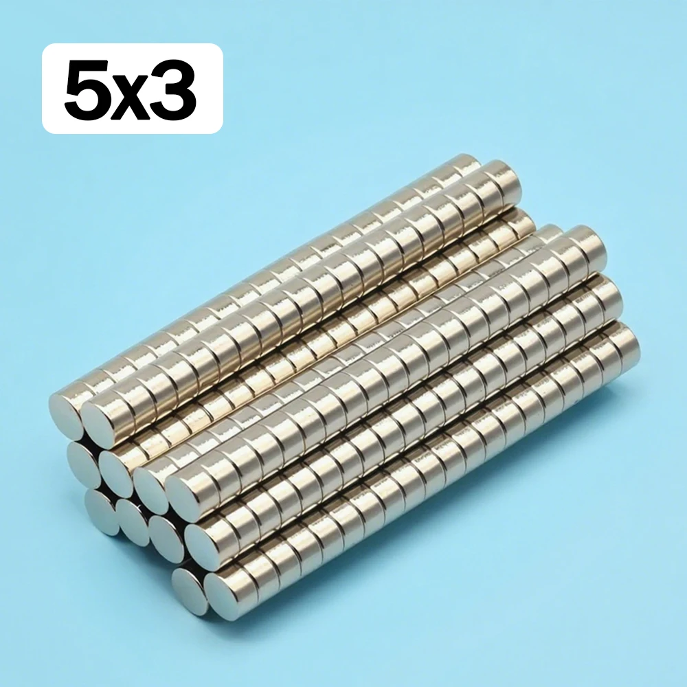 Strong Neodymium Magnet Strong Suction Rust Resistant Durable Iron Magnetic Material 5x3mm Round Home Storage Office