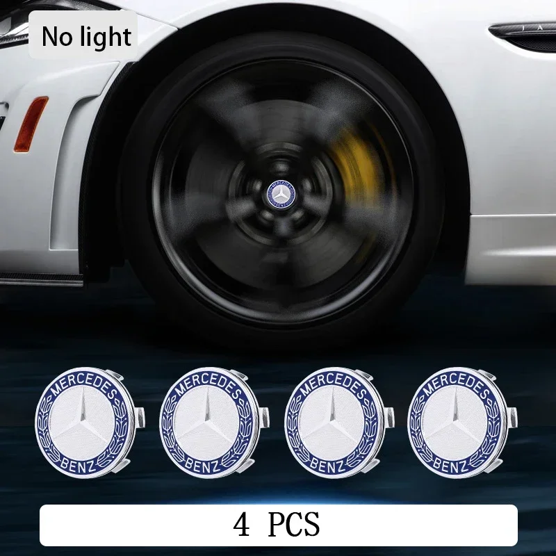 Mercedes Benz Magnetic Suspension LED Illuminated Wheel Hub Caps Lights for C-Class A-Class E-Class Upgrade Wheel Center Caps