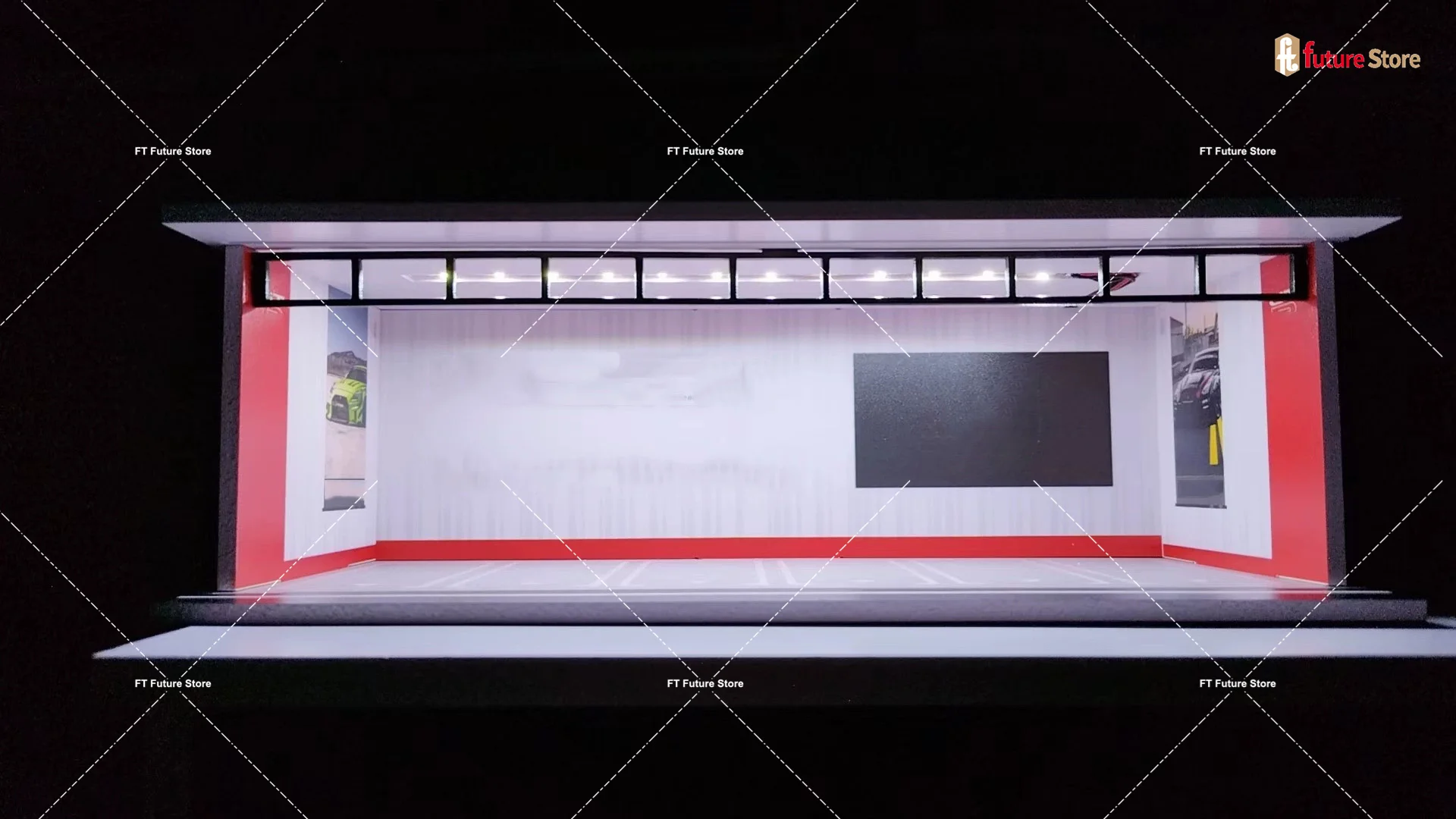 1/64 Schaal Garage Scène Model Verlichting Gemonteerd Parkeerplaats Diorama Parkeerplaats voor Miniaturen Figuur Auto's Display