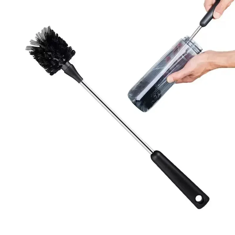 

Stainless Steel Long Handle Baby Bottle Cleaning Brush Kitchen Glass Cleaning Brush Frosted Long Handle Bottle Cleaning Brush