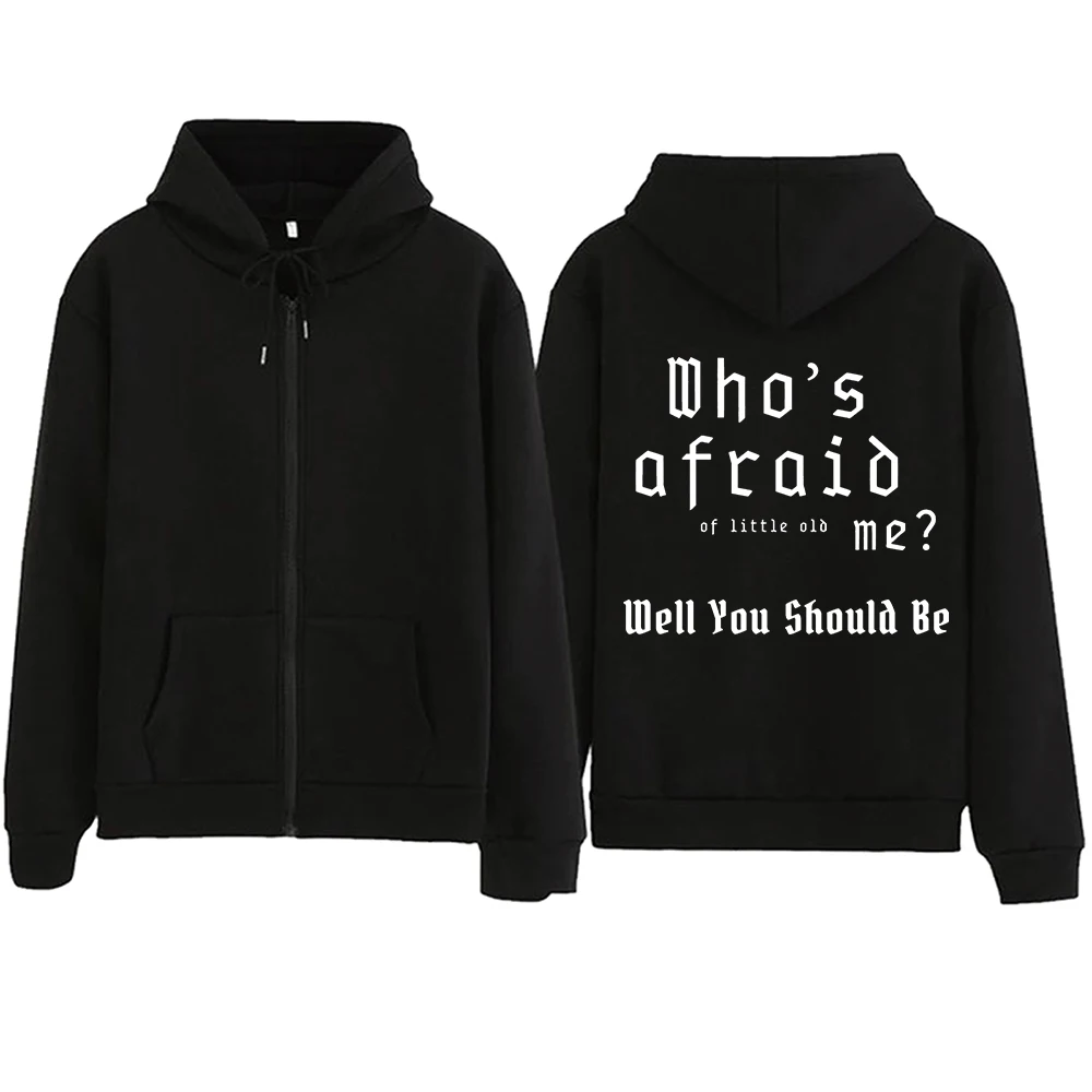 

TTPD Who's Afraid of Little Me Zipper Hoodie Harajuku Pullover Tops Sweatshirt Streetwear Fans Gift