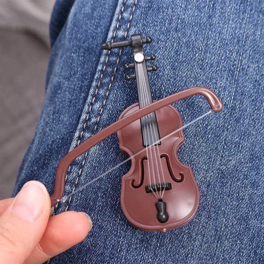 Simulation Violin Furniture Mini Violins Ornament Home Decor Crafts 1/12 Miniature Violin Plastic Brown Mini Musical Instruments