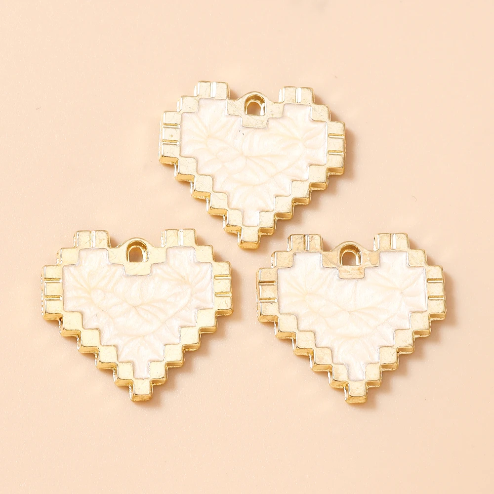 Leslie 20 Stück 20*22mm Bunte Herzanhänger für DIY Schmuckherstellung Zubehör Handgemachte Ohrringe Schlüsselanhänger Halsketten Anhänger – Detail 5