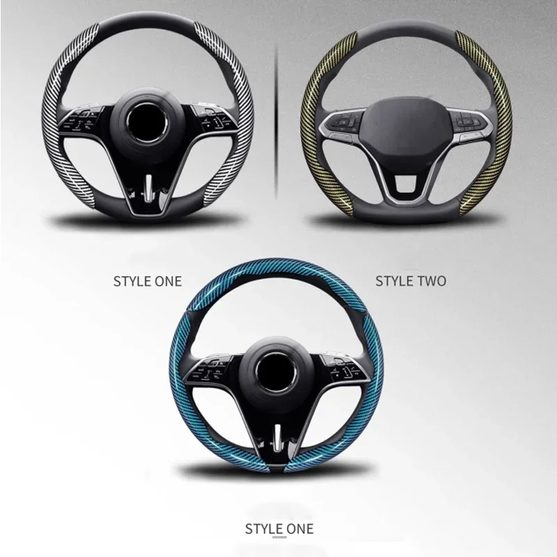 2Pcs Car Carbon Fibre Steering Wheel Cover Anti-Slip For Smart Fortwo Forfour 453 451 450 Crossblade City Cabrio City-Coupe Road