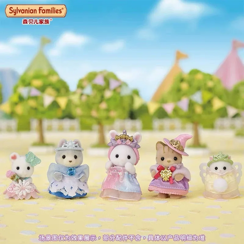 Original Sylvanian Families Anime Figures Royal Princess Anime Figure Set Kawaii Model Girl Play House Toys Collectible Kid Gift