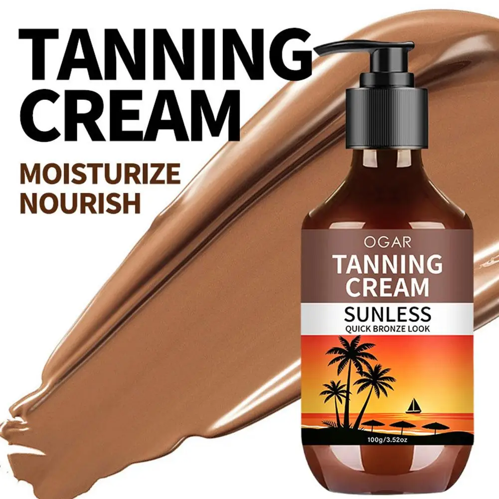 Sunless Tanning Cream Lotion 100g Natural Coconut Oil Even Skin Tone Bronze Waterproof Skin Care Self-Tanning Sweat Resistant