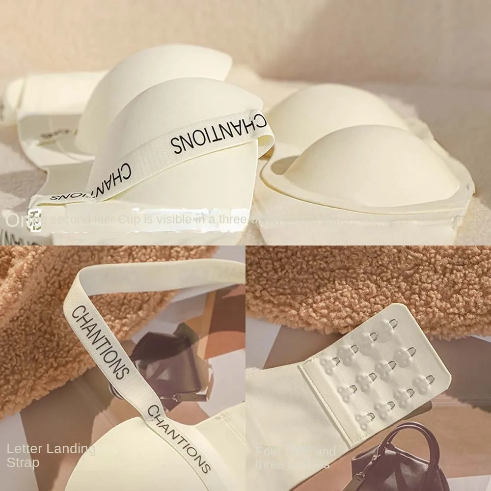 Ins สไตล์ตัวอักษรไร้สาย Deep V Bra กันกระแทกกระชับ Brassiere สําหรับชุดชั้นในสตรีปรับ Bras วิ่ง