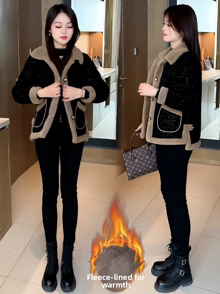 เสื้อโค้ทลำลองผู้หญิงทรงหลวม ผ้าขนสัตว์ สำหรับฤดูหนาว รุ่นใหม่ ลดอายุ สไตล์ลำลอง เหมาะสำหรับใส่ไปทำงาน